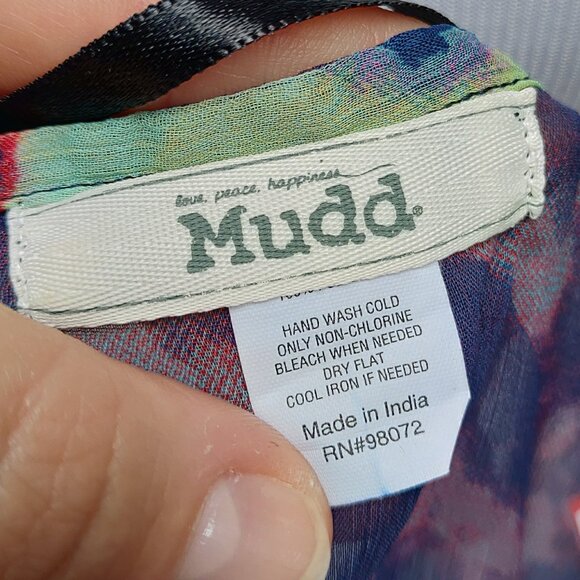 Mudd Multicolor Kimono Top Sheer Long Duster Dolman Short Sleeves Cover-Up Tunic - Picture 11 of 12